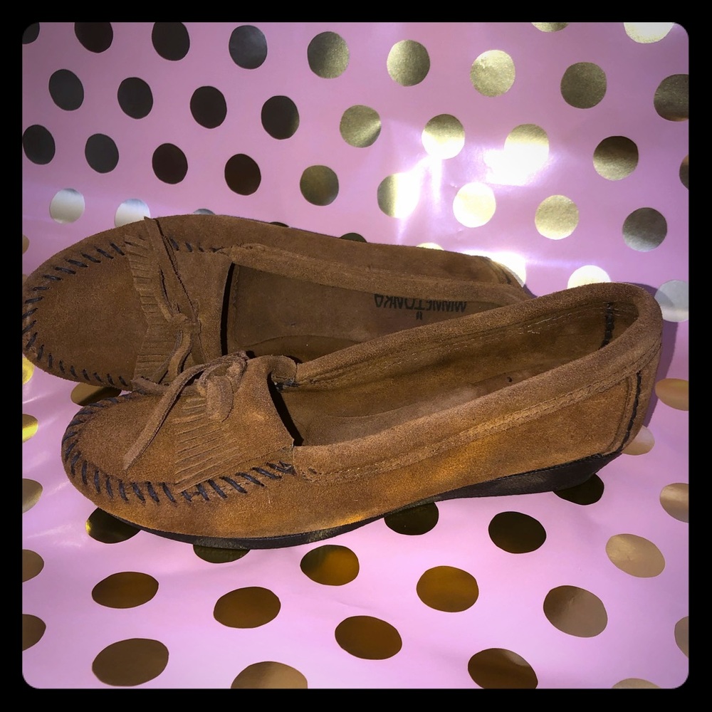 Minnetonka Kilty Wedge Moccasins